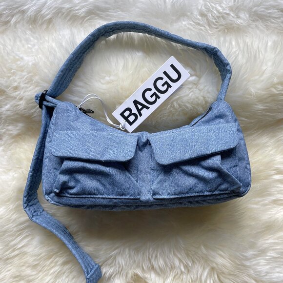 BAGGU Handbags - NWT Baggu Cargo Shoulder Bag - Digital Denim